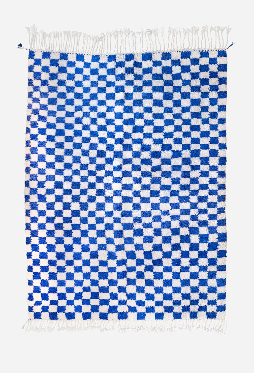 schoenstaub Rug Checkboard Blue