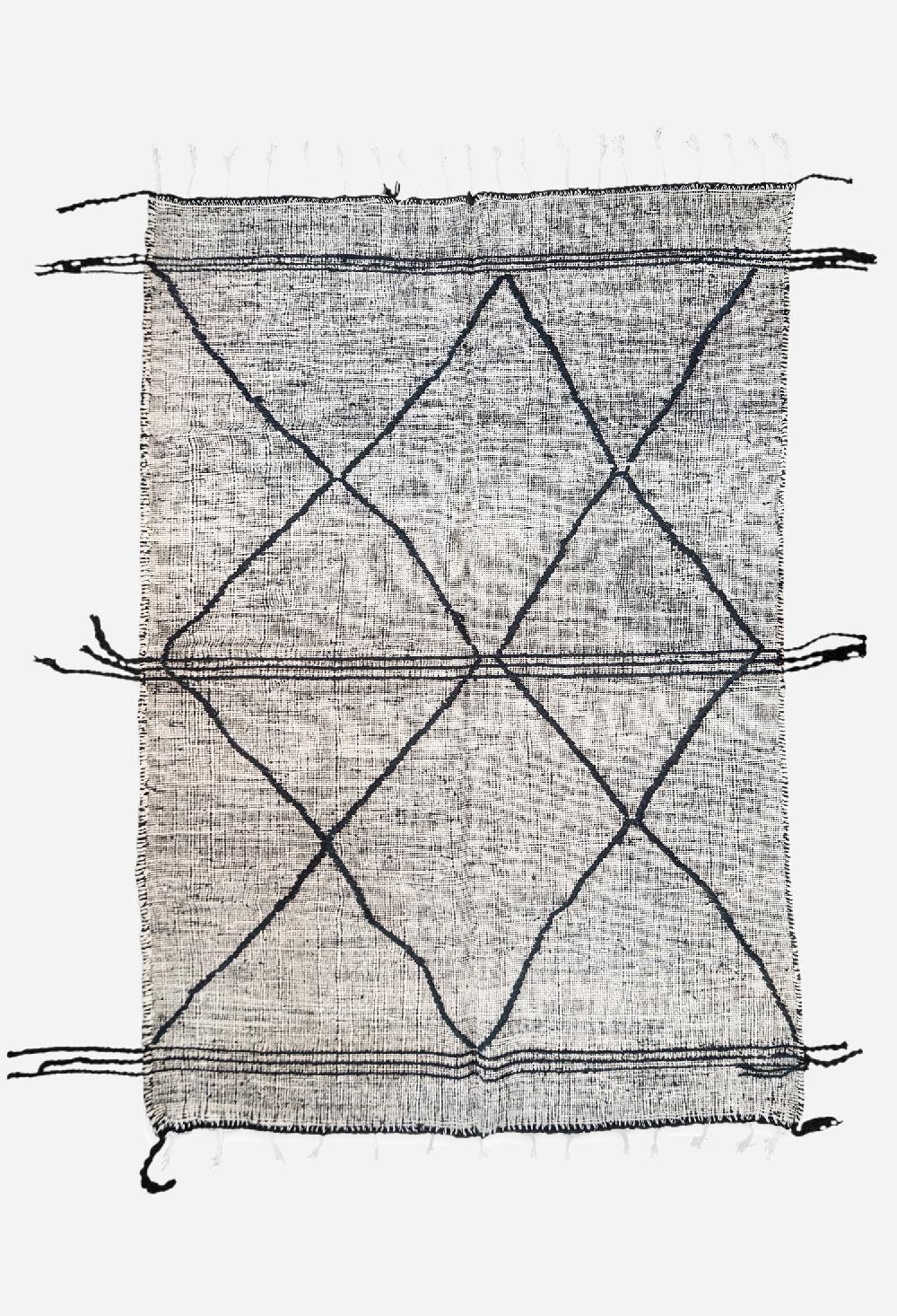 schoenstaub Rug Flat Black Lines