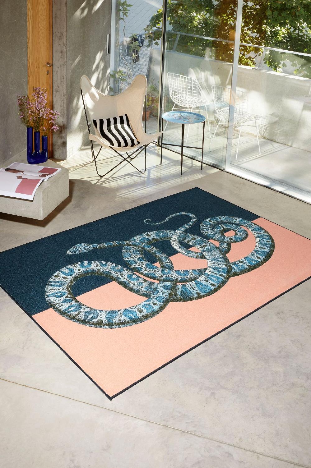 Schoenstaub Rug Serpentes 3 Blue
