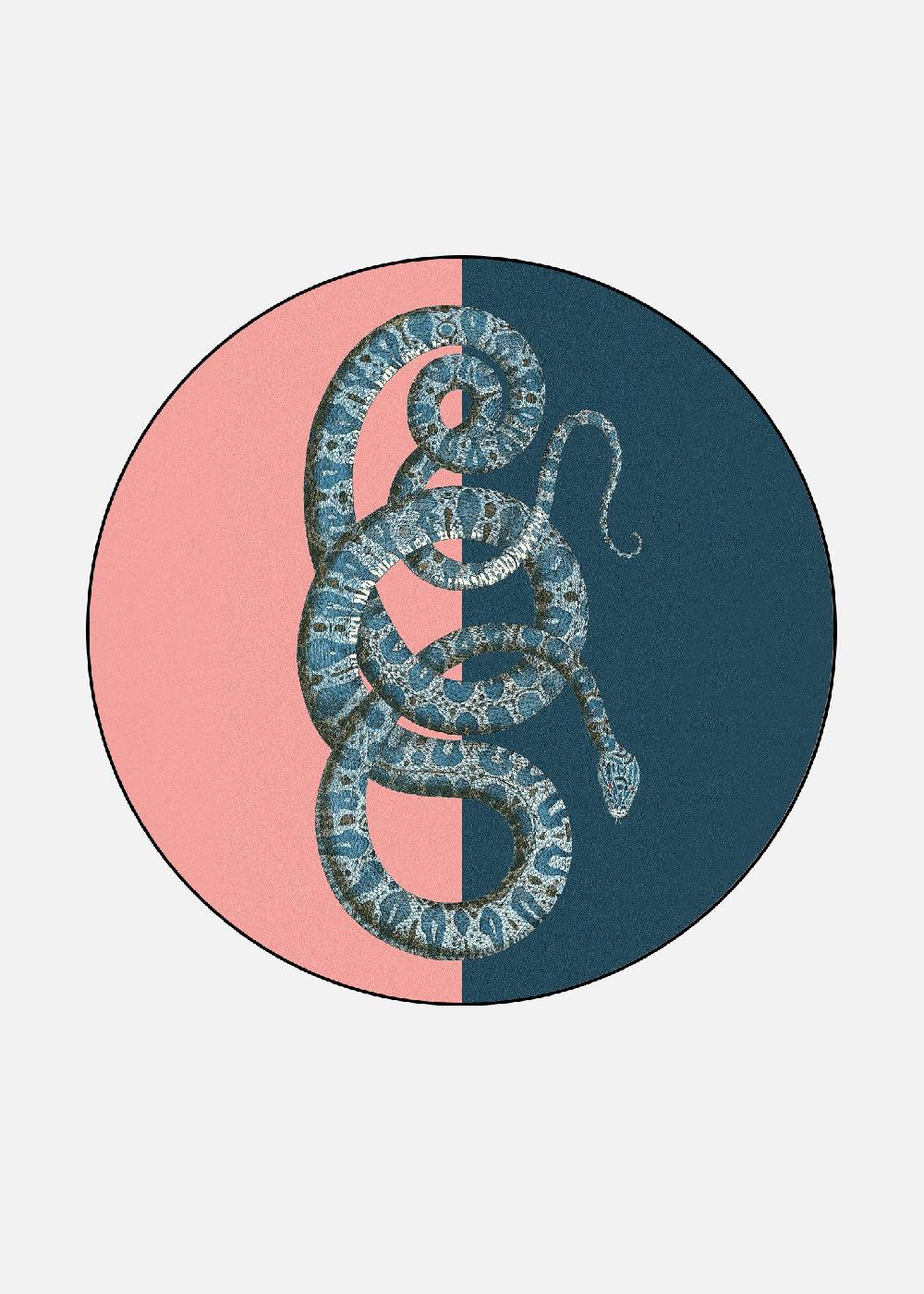 schoenstaub Rug Serpentes 3 Blue