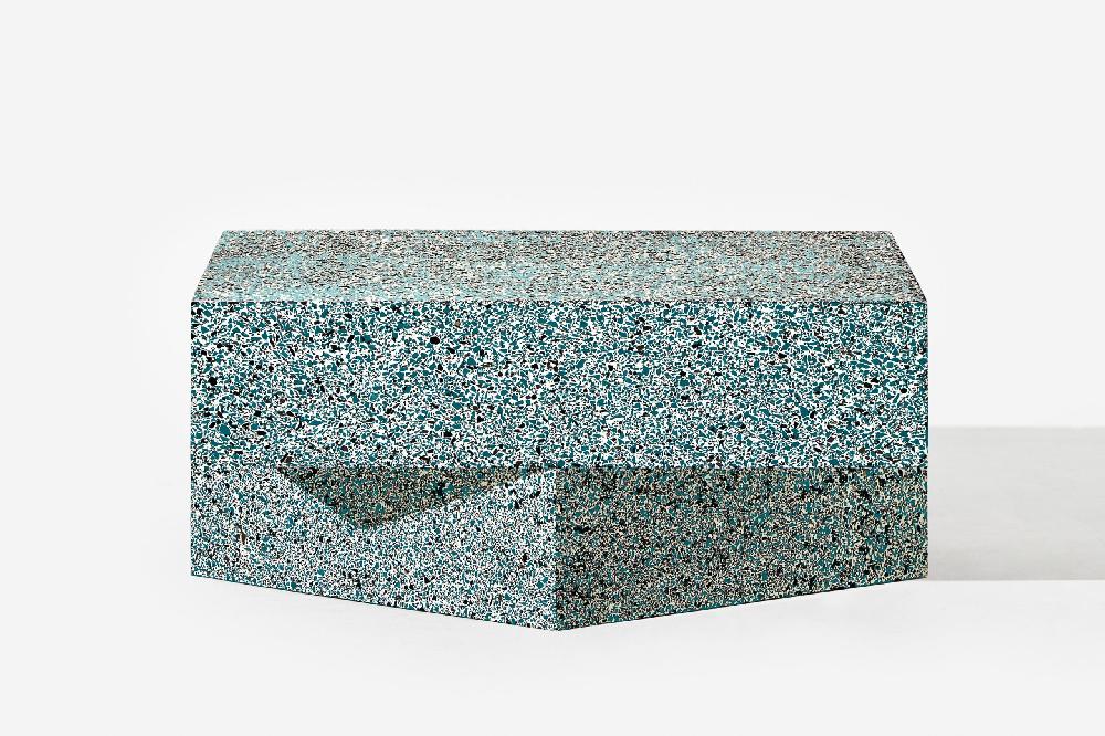 Schoenstaub Terrazzo Table Blue Low Blue