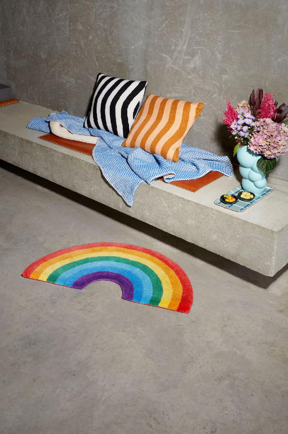 Schoenstaub Tufted Rug Rainbow Red