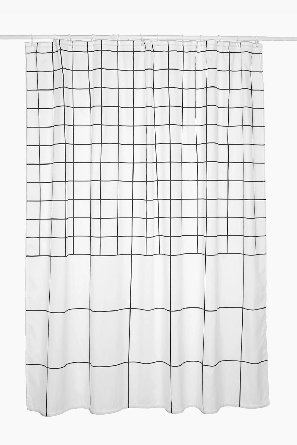 schoenstaub Seca Shower Curtain Black and White White
