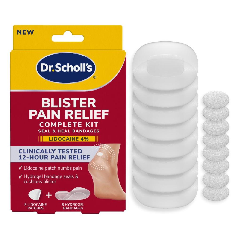 scholl Blister Pain Relief Complete Kit with Lidocaine Cushions