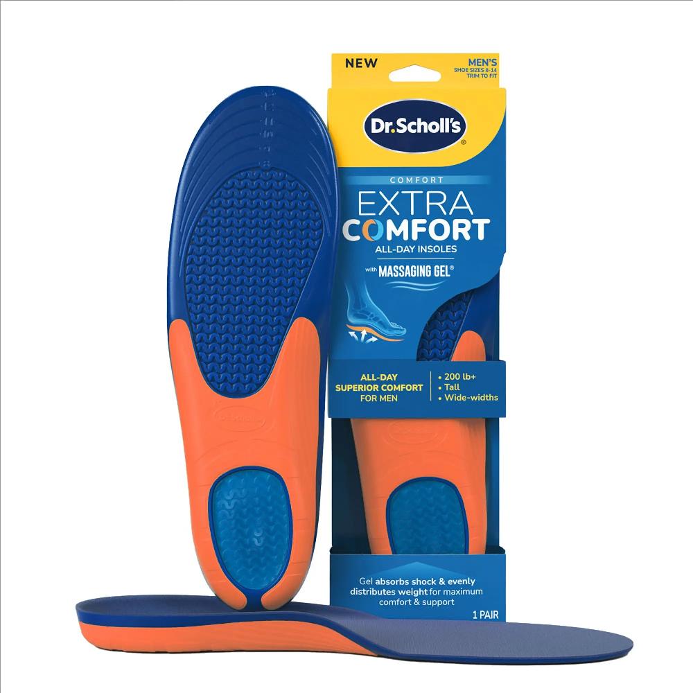 scholl Extra Comfort All-Day Insoles with Massaging Gel® Men's