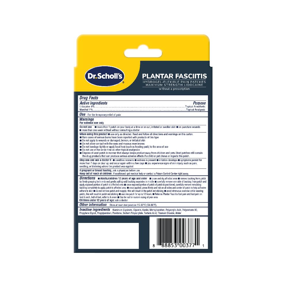 Scholl Plantar Fasciitis Pain Patches With Hydrogel-Flexible Technology