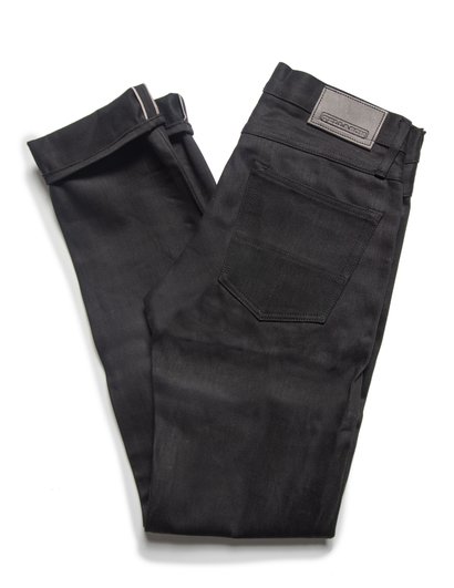 schott nyc Men's Black Selvage Jeans