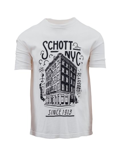 schott nyc NY Store Front Graphic T-Shirt
