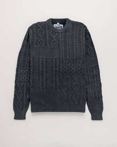 schott nyc Stonewashed Patchwork 100% Cotton Sweater