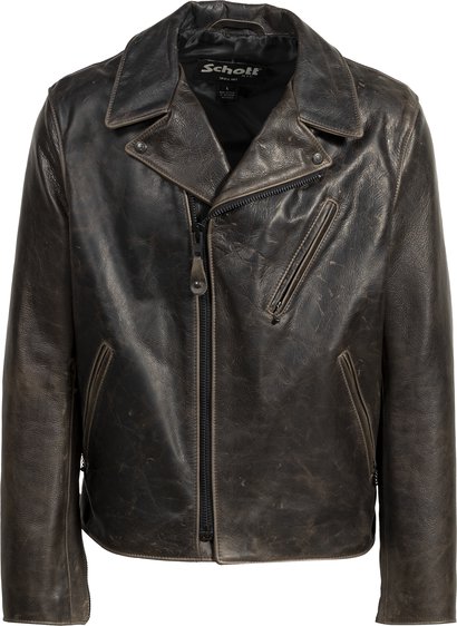 schott nyc WAXY PULLUP COWHIDE CLEAN MOTORCYCLE JACKET