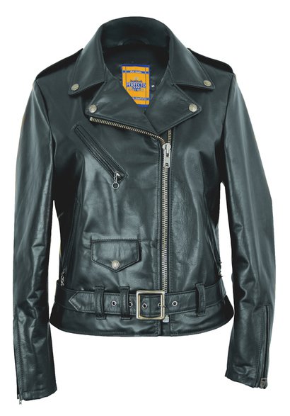 schott nyc Women's 23" Waxy Natural Grain Cowhide Perfecto® Asymmetrical Leather Jacket