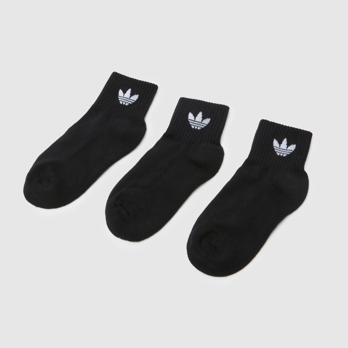 Schuh Adidas Kids Originals Ankle Sock 3 Pk In Black & White