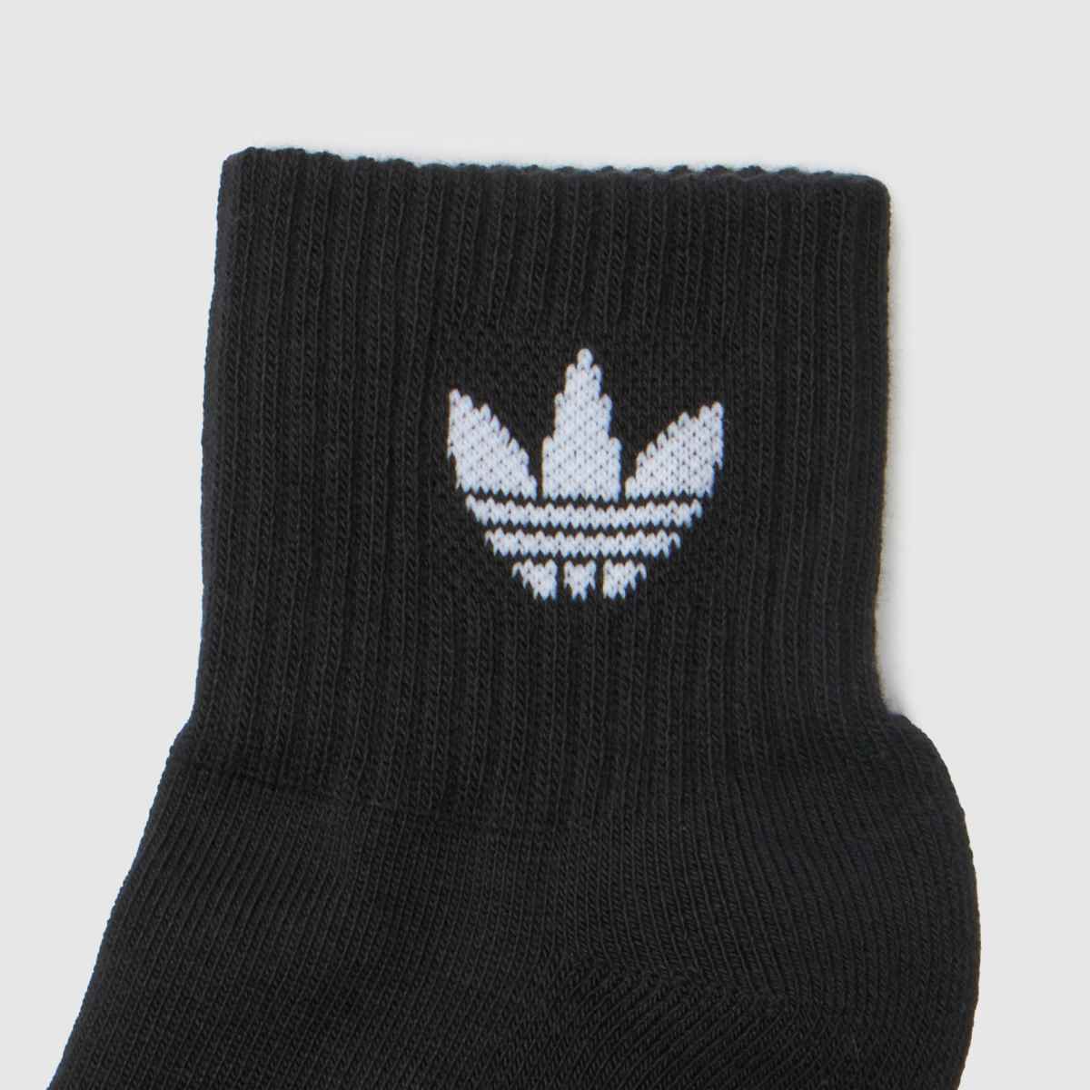 Schuh Adidas Kids Originals Ankle Sock 3 Pk In Black & White