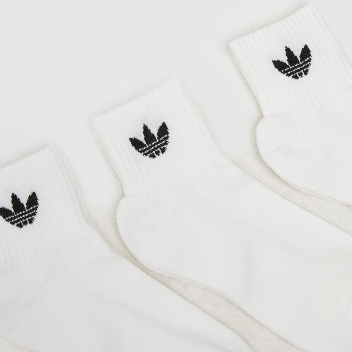 Schuh Adidas Kids Originals Ankle Sock 3 PK In White & Black