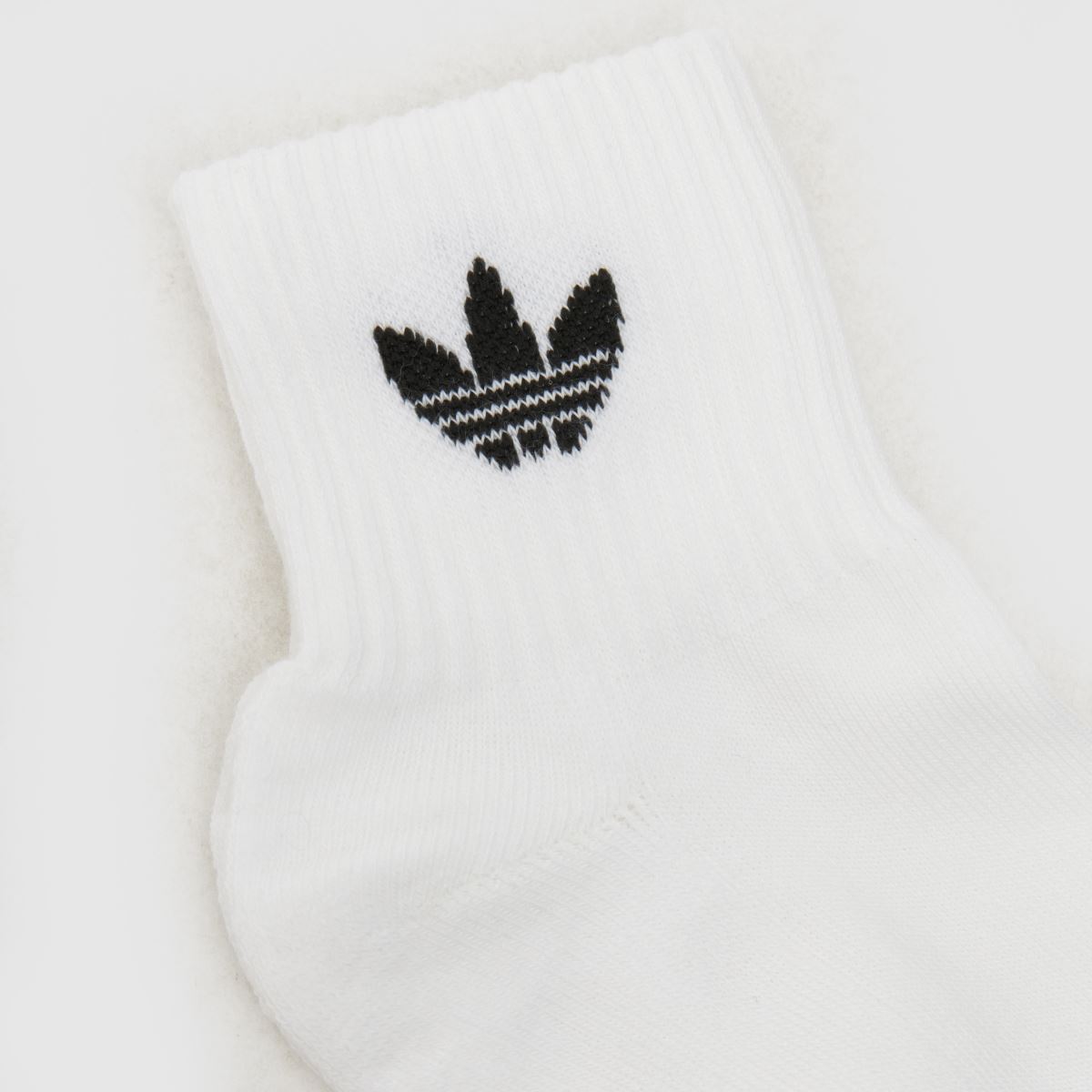 Schuh Adidas Kids Originals Ankle Sock 3 PK In White & Black