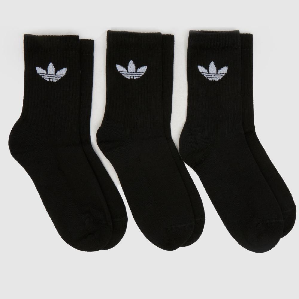 schuh adidas Kids Originals Crew Sock 3 Pk in Black & White