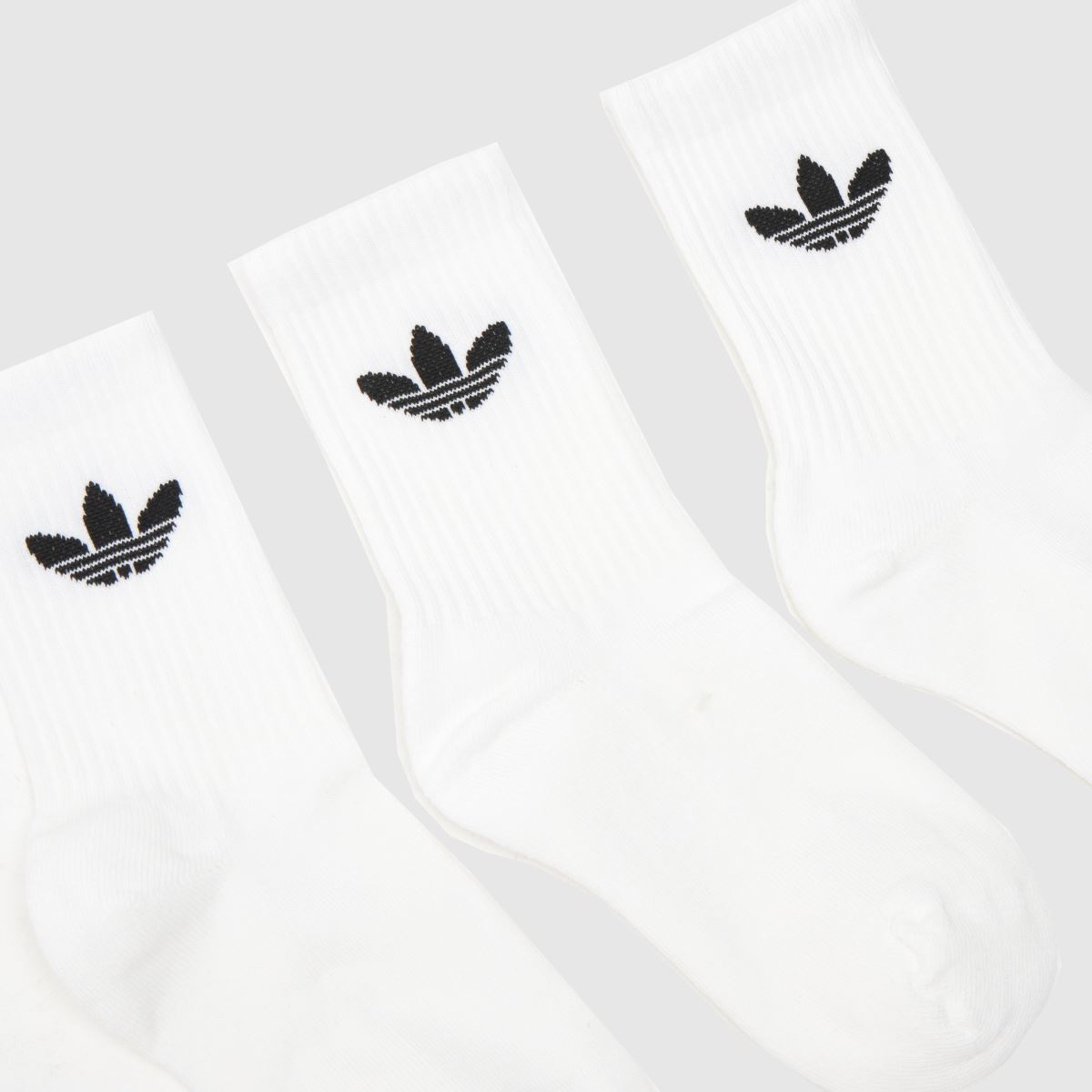 Schuh Adidas Kids Originals Crew Sock 3 Pk In White & Black