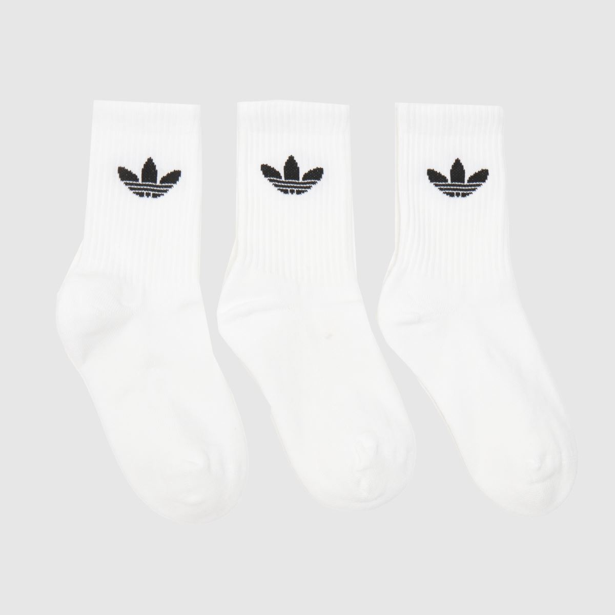 schuh adidas Kids Originals Crew Sock 3 Pk in White & Black