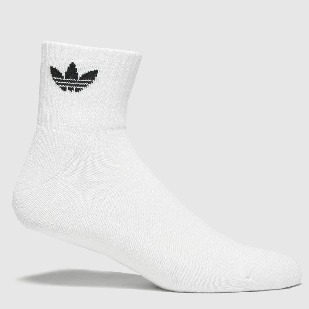 schuh adidas Originals Ankle Sock 3 Pack in White & Black