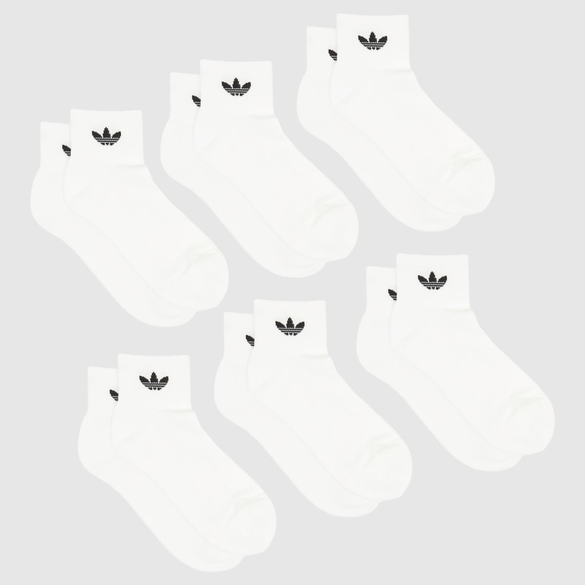schuh adidas Originals Ankle Sock 6 Pack in White & Black