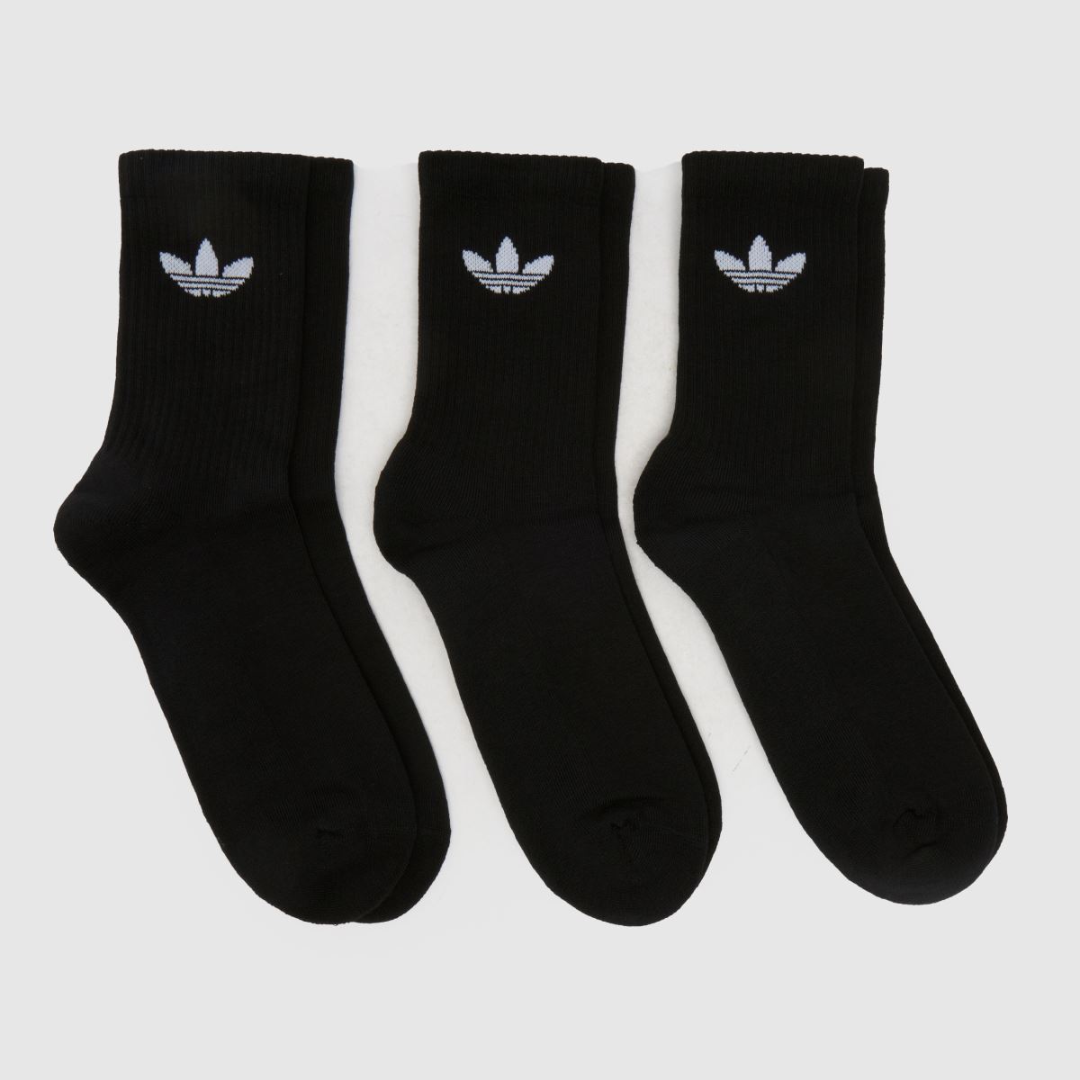 schuh adidas Originals Crew Sock 3 Pk in Black & White