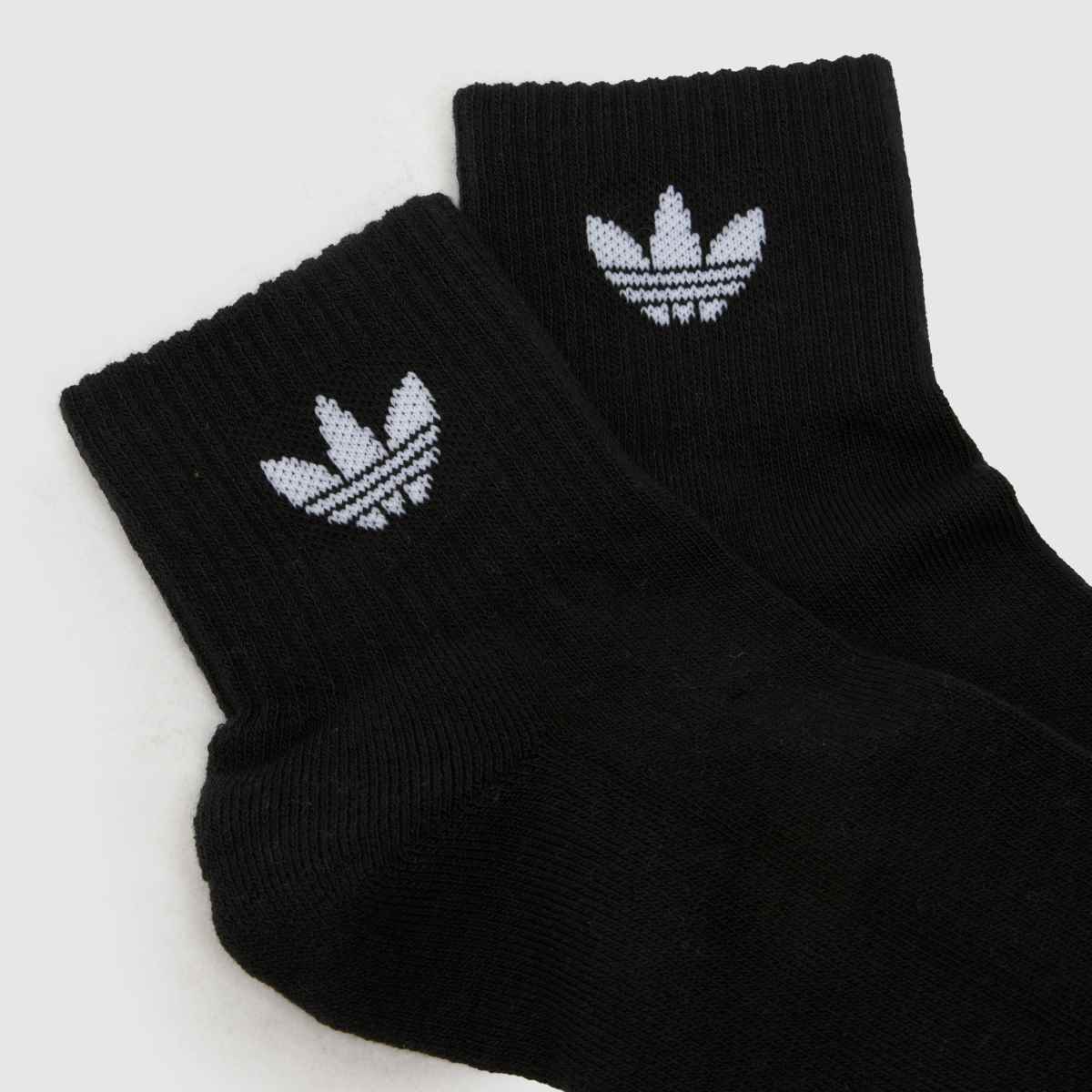 Schuh Adidas Originals Mid Crew Sock 3 Pk In White & Black