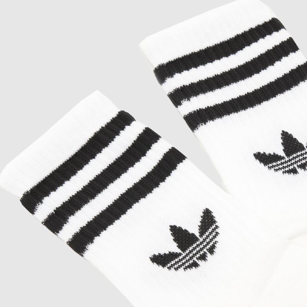 Schuh Adidas Stripe Crew Sock 6 Pack In White & Black