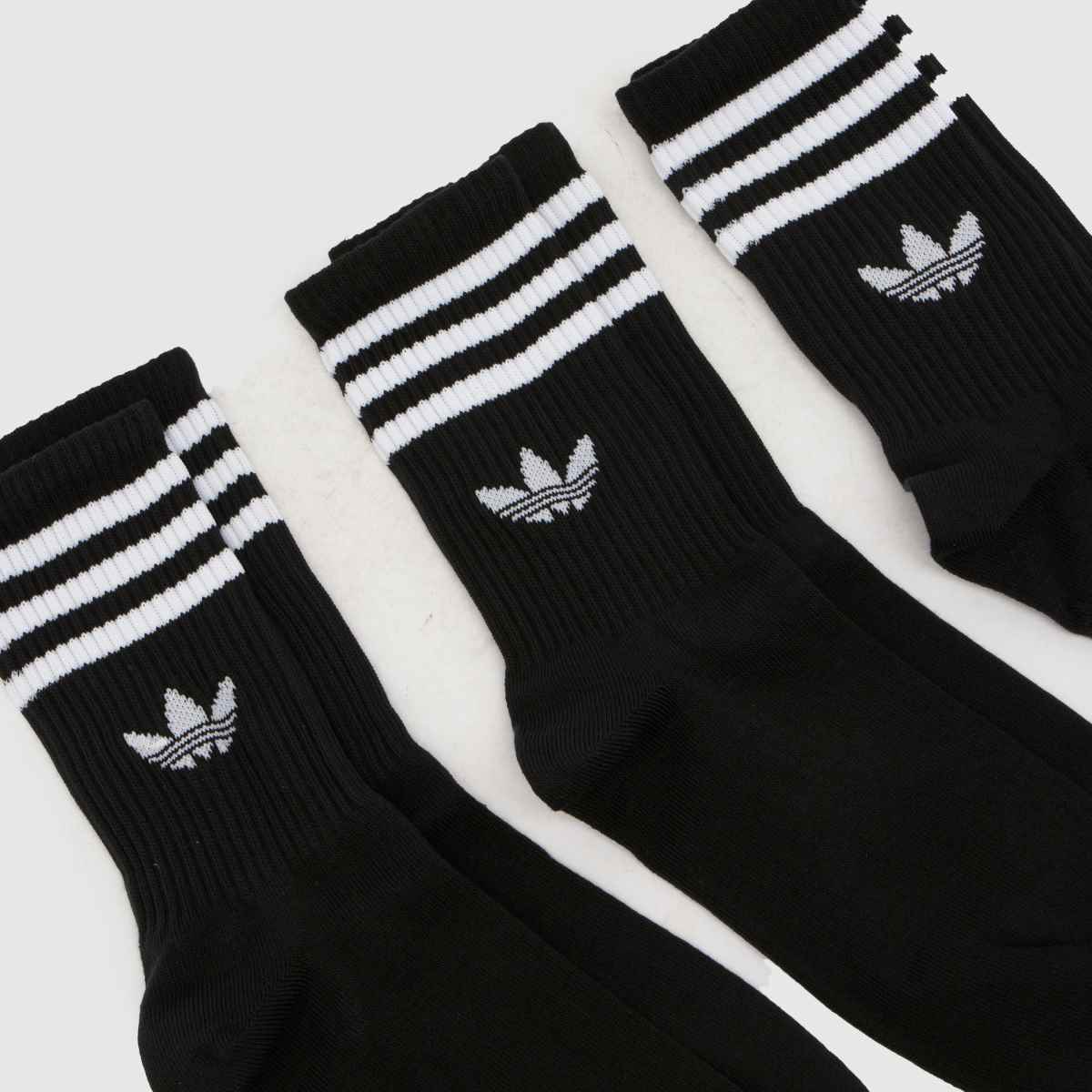 Schuh Adidas Stripe Crew Socks 3 Pack In Black & White