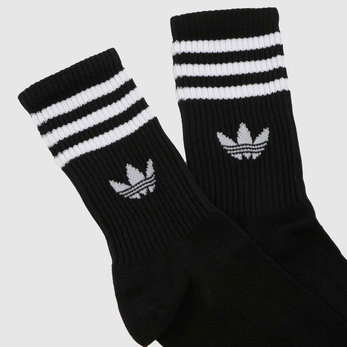 Schuh Adidas Stripe Crew Socks 3 Pack In Black & White