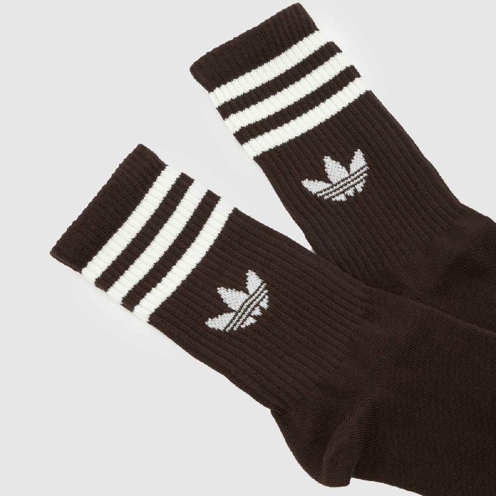 Schuh Adidas Stripe Crew Socks 3 Pack In Off-White Multi