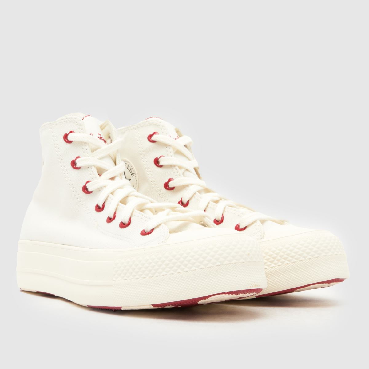 Schuh Converse All Star Lift Chucks In Love In White & Red