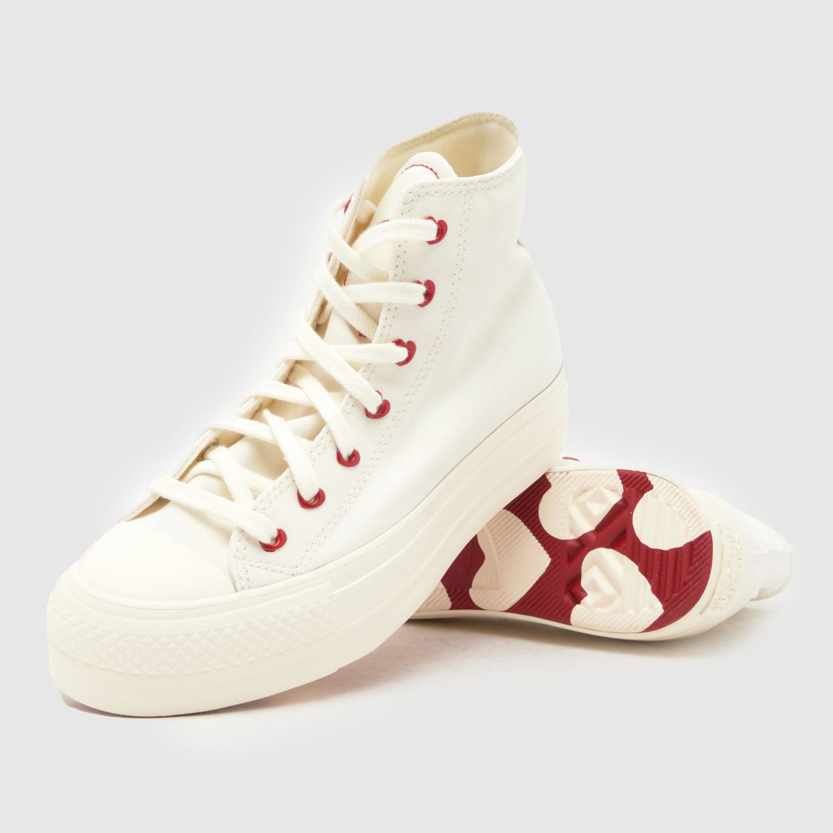 Schuh Converse All Star Lift Chucks In Love In White & Red