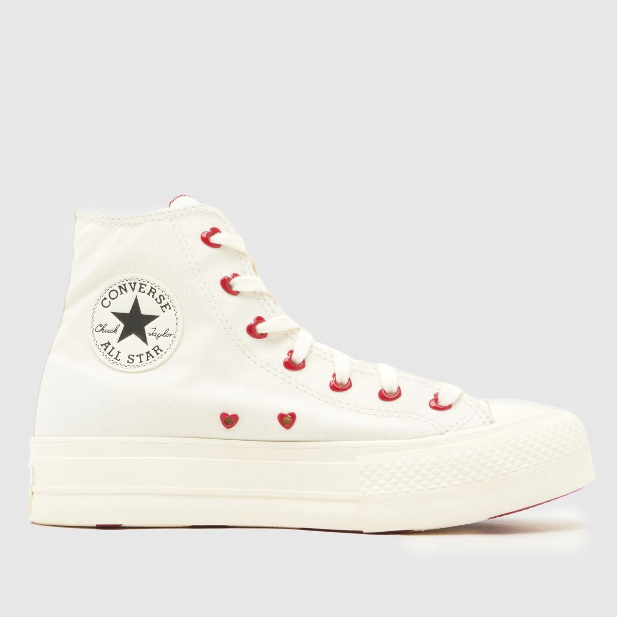 schuh Converse All Star Lift Chucks in Love in White & Red