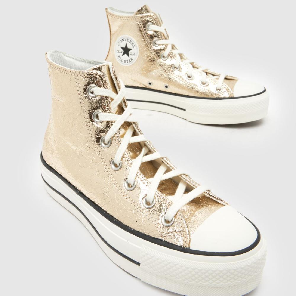 Schuh Converse All Star Lift Elevated Shine In Gold