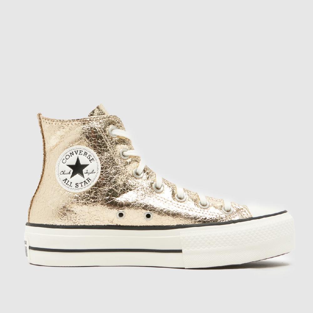 schuh Converse All Star Lift Elevated Shine in Gold
