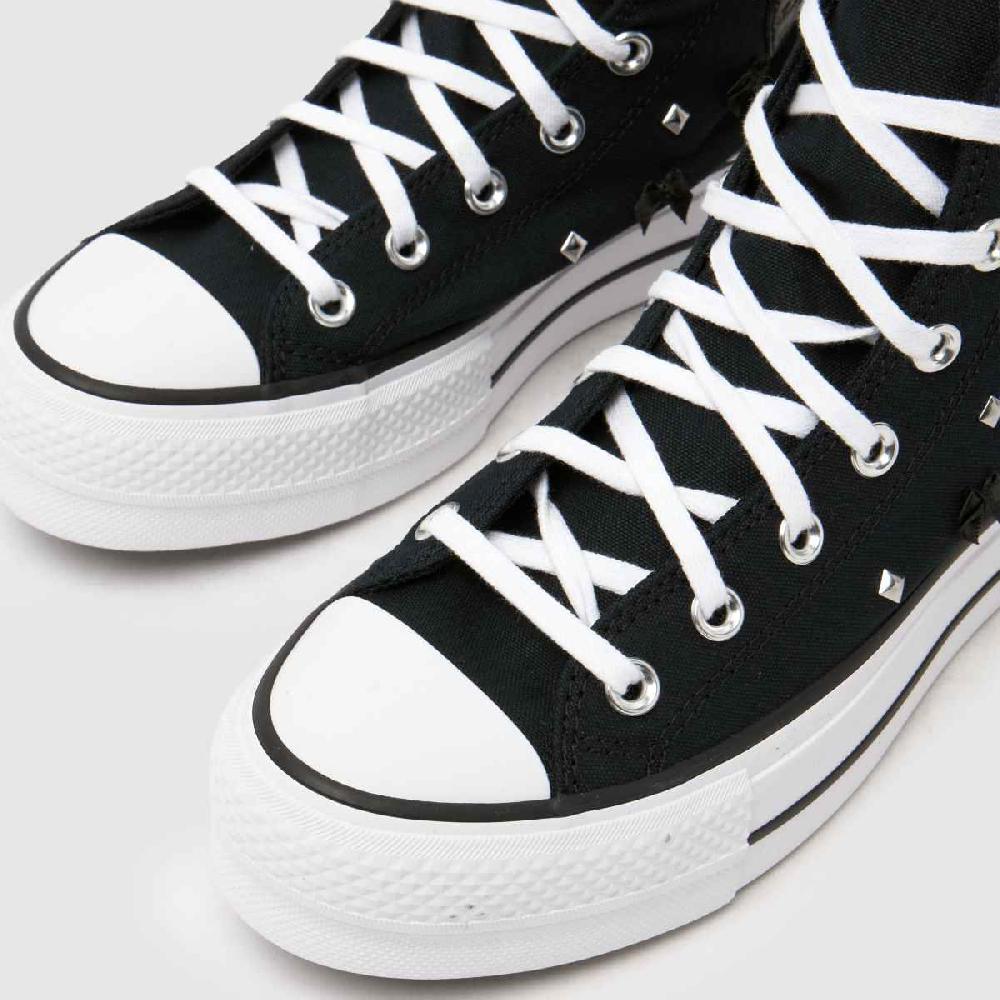 Schuh Converse All Star Lift Hi Stud In Black & White