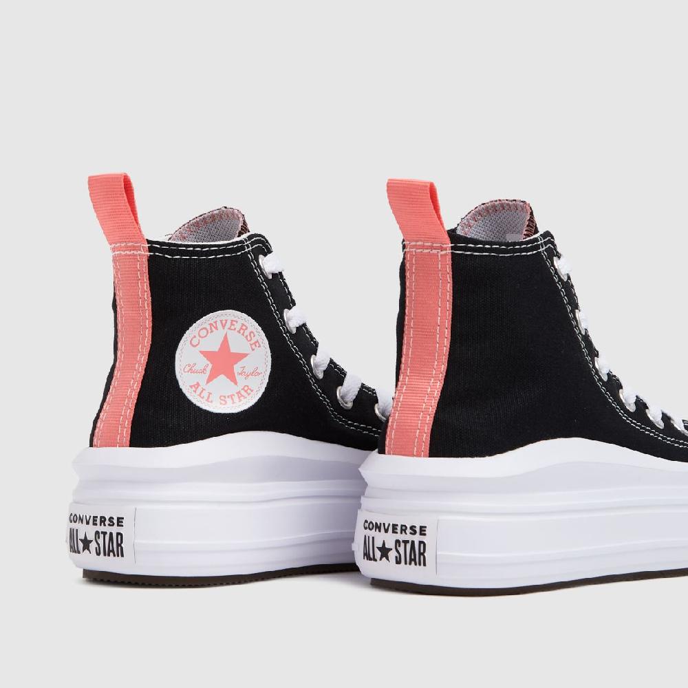 Schuh Converse All Star Move Hi Girls Junior In Black & Pink