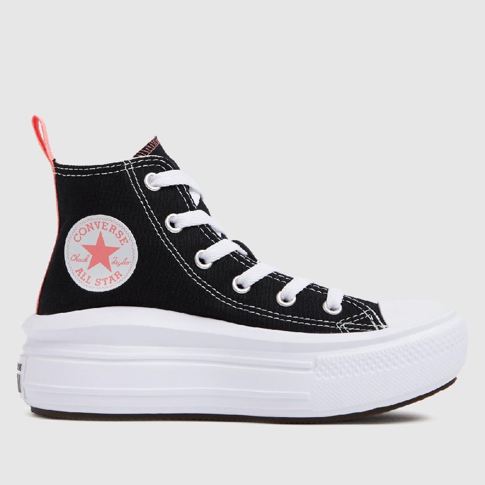 schuh Converse All Star Move Hi Girls Junior in Black & pink