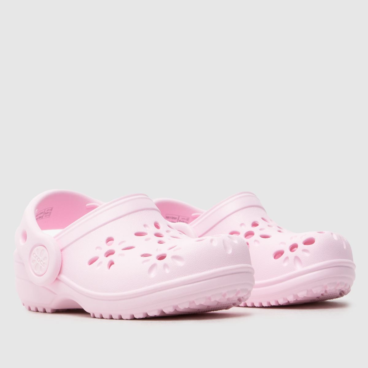 Schuh Crocs Classic Floral Cut Out Clog Girls Toddler In Pale Pink