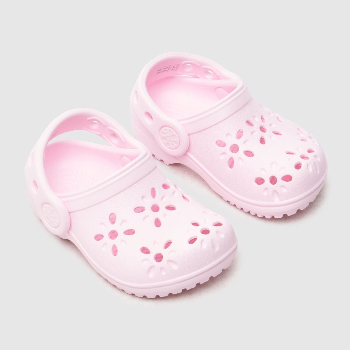 Schuh Crocs Classic Floral Cut Out Clog Girls Toddler In Pale Pink