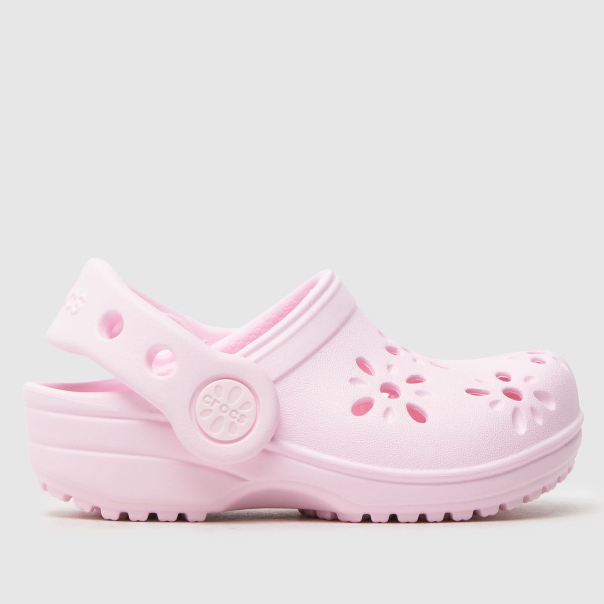 schuh Crocs Classic Floral Cut Out Clog Girls Toddler in Pale Pink