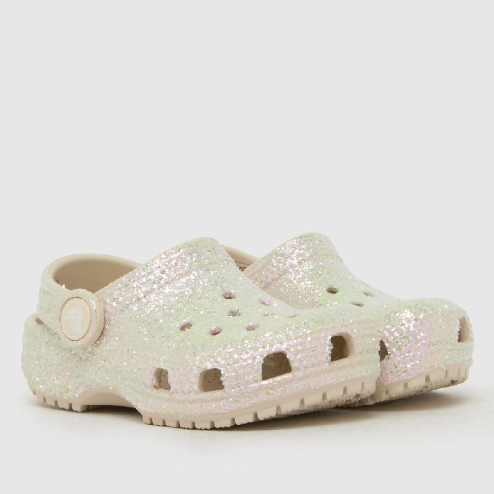 Schuh Crocs Classic Glitter Clog Girls Toddler In Beige Multi