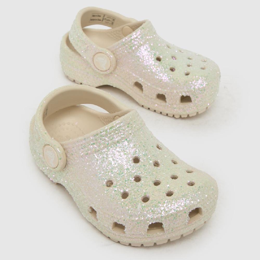 Schuh Crocs Classic Glitter Clog Girls Toddler In Beige Multi