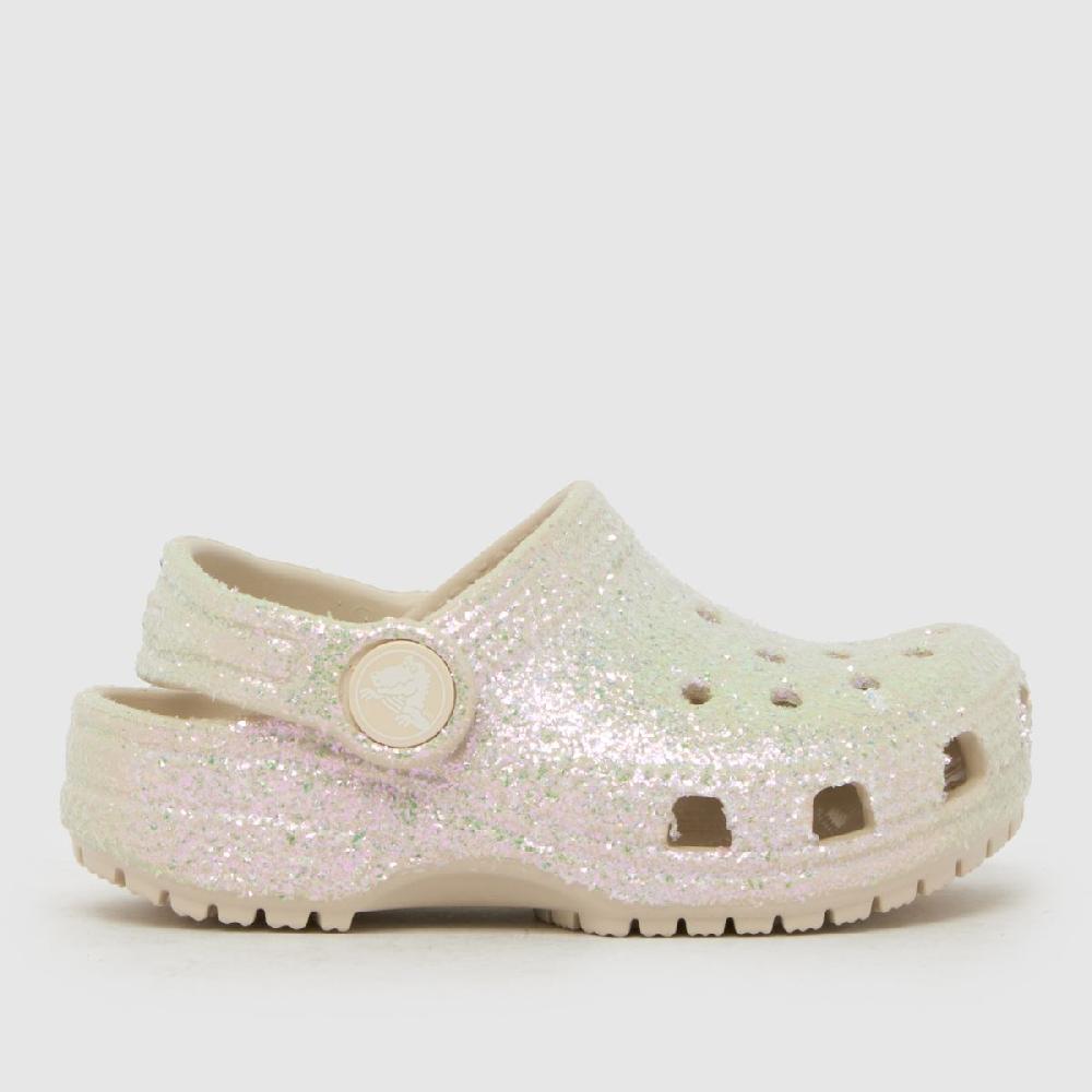 schuh Crocs Classic Glitter Clog Girls Toddler in Beige Multi