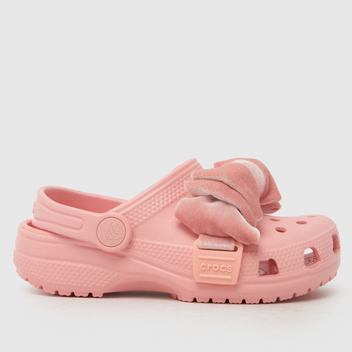schuh Crocs Classic Velvet Bow Clog Girls Junior in Pale Pink