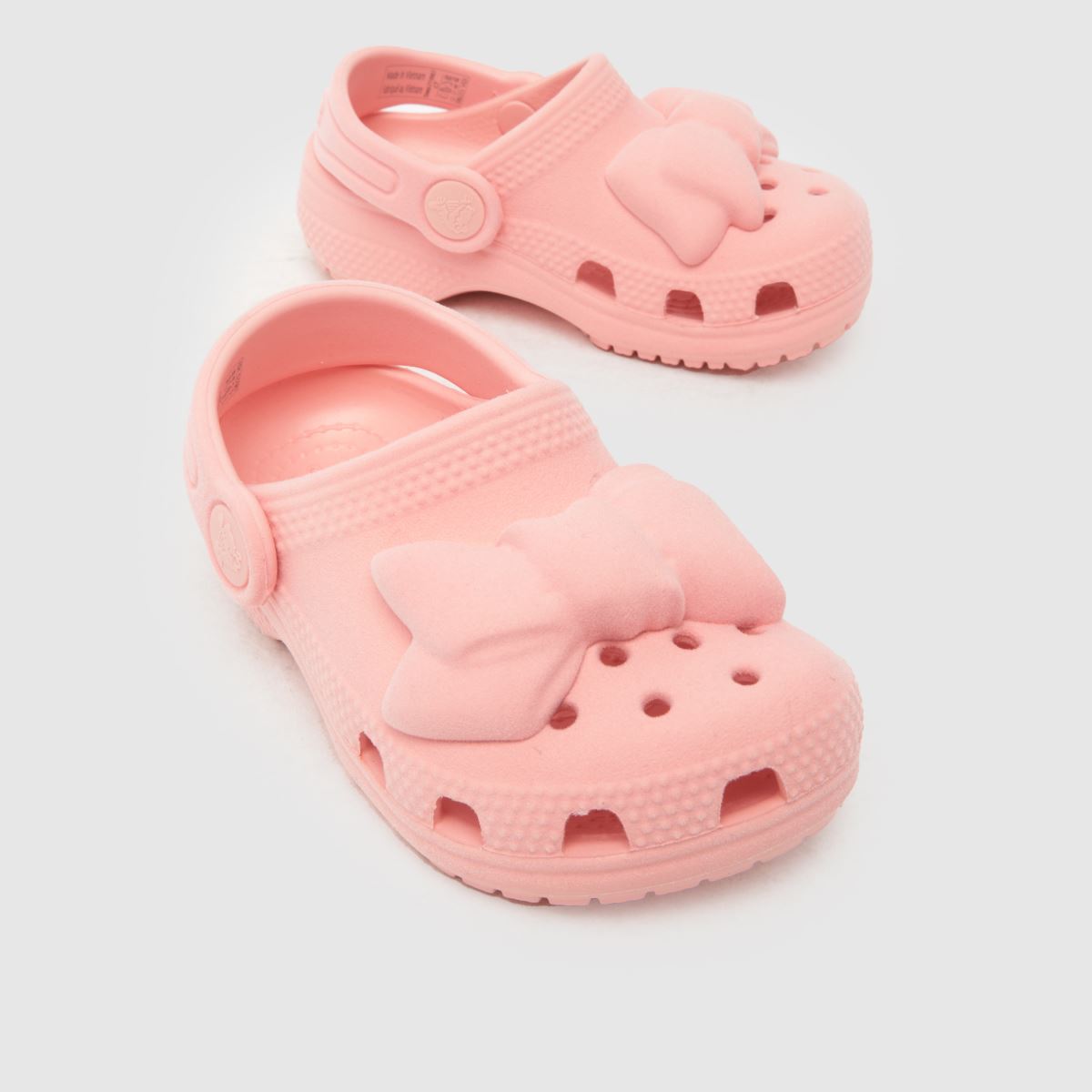 Schuh Crocs Classic Velvet Bow Clog Girls Toddler In Pale Pink