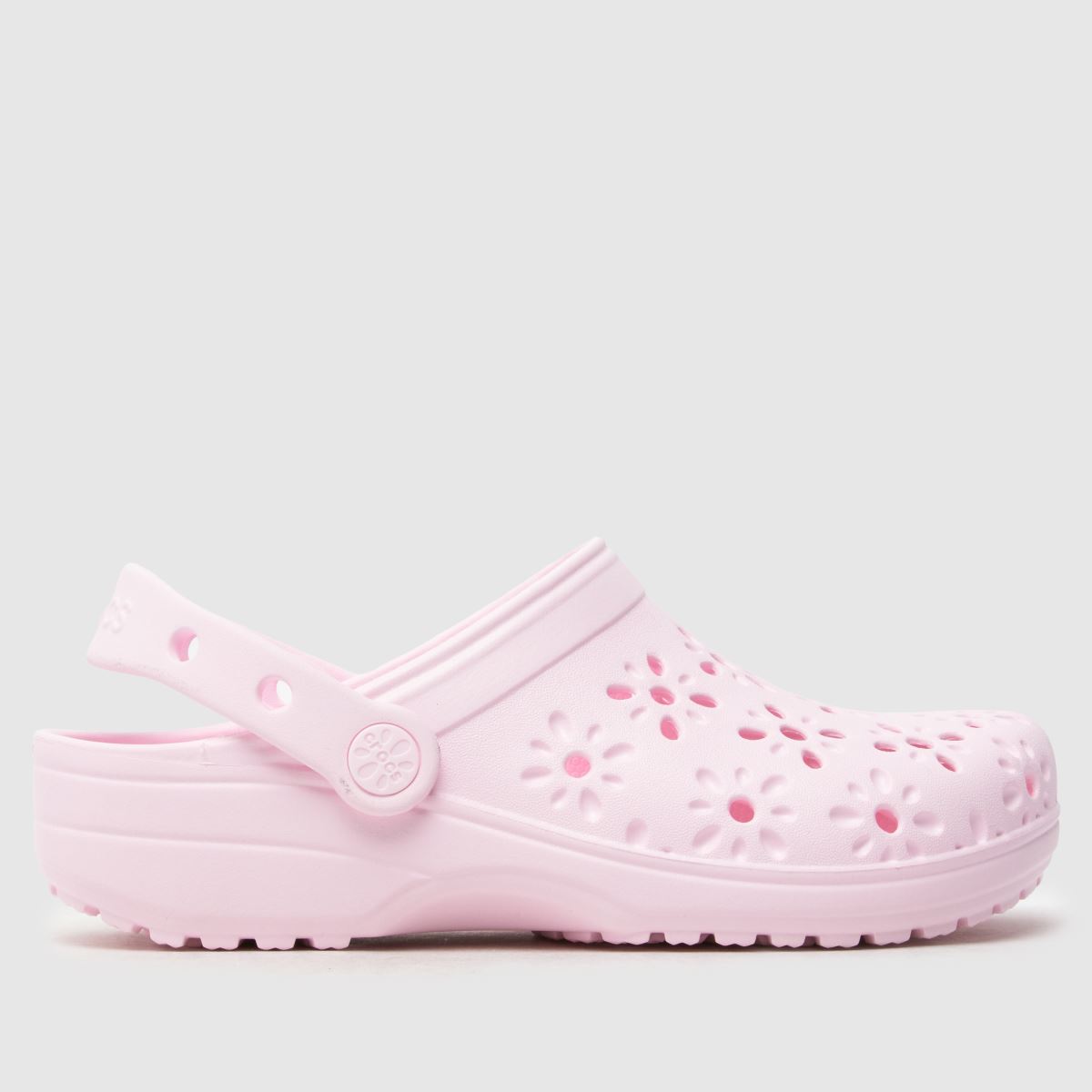 schuh Crocs Floral Cut Out Clog Girls Youth in Pale Pink