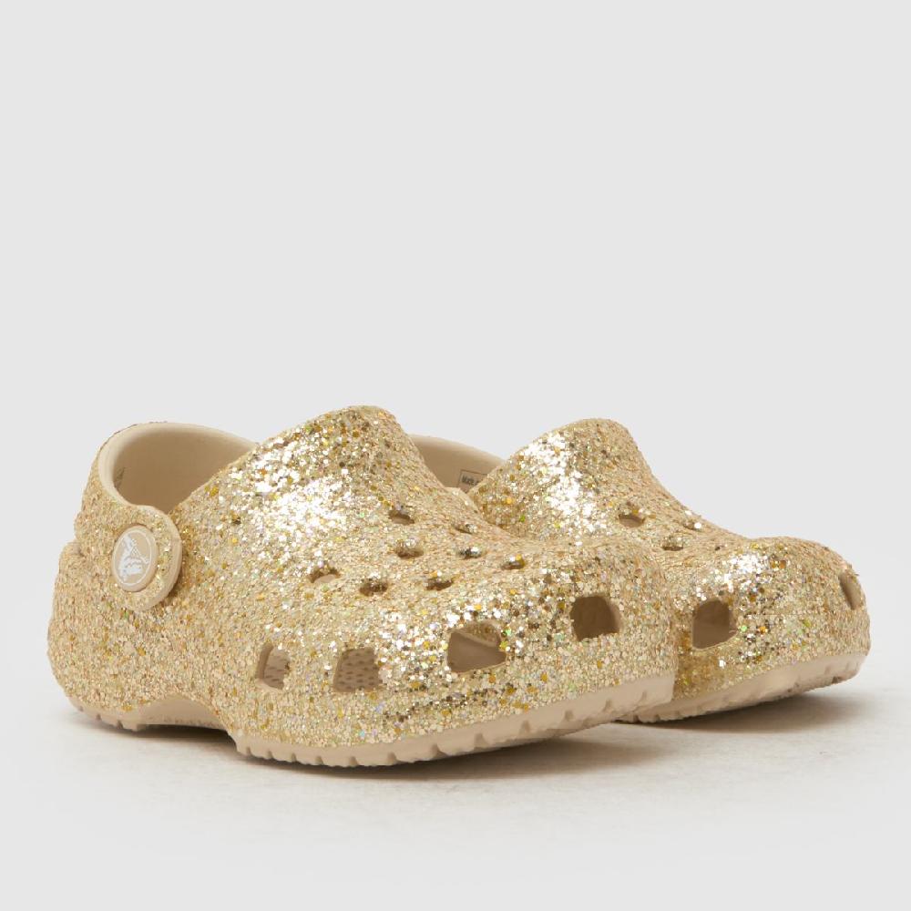 Schuh Crocs Littles Glitter Clog Girls Baby In Gold