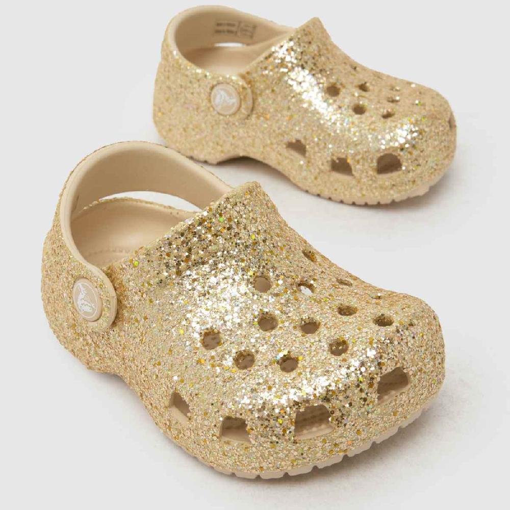 Schuh Crocs Littles Glitter Clog Girls Baby In Gold