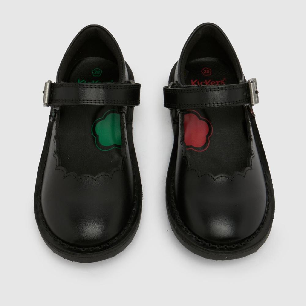 Schuh Kickers Adlar Mary Jane Scallop Girls Toddler In Black